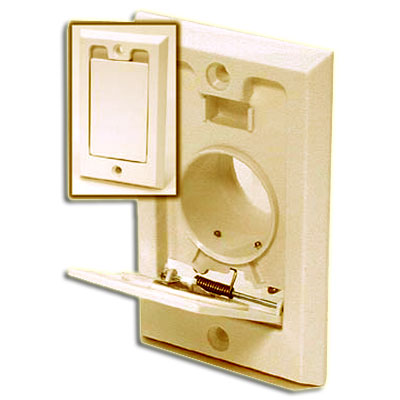 Prise murale clapet petite porte beige