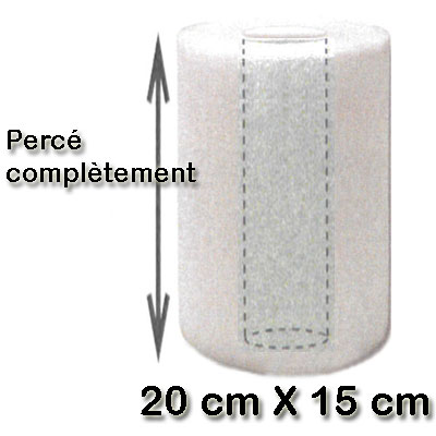 Filtre mousse percé complètement DRAINVAC