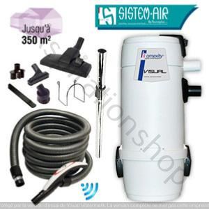 Aspirateur centralise VISUAL400 avec flexible commande sans fil