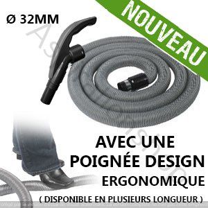 flexible ( boyau ) de 9m standard aspiration poignée design compatible : aspiromur