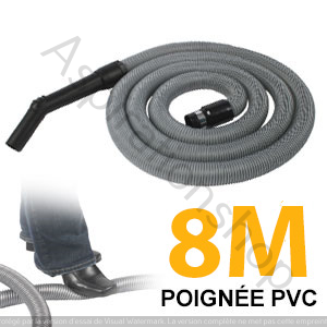 flexible ( boyau ) de 8m standard aspiration poignée PVC compatible : Disan