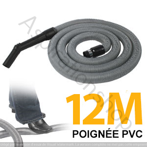 flexible ( boyau ) de 12m standard aspiration poignée PVC compatible : Atome