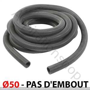 Flexible Ø50 anti ecrasement de 10m - PAS D EMBOUT