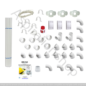 Kit de base 180 m² : 1 Kit 3 prises  + 20m de tuyaux pvc (10x2m)