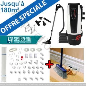 Centrale TECNO STYLE 150 - Sistem Air + Flexible on/off et 6 acc + Kit de base + Vacpan