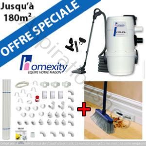 Aspirateur central VISUAL 150 + Flexible inter on/off de 9m + 6 ACC + KIT DE BASE + RAMASSE MIETTES