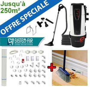 Centrale TECNO STYLE 250 - Sistem Air + Flexible on/off et 6 acc + Kit de base + Vacpan