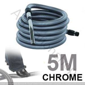 Flexible simple de 5m pour aspirateur central - CHROME