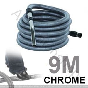 flexible ( boyau ) de 9m standard aspiration poignée chrome compatible : aspiromur